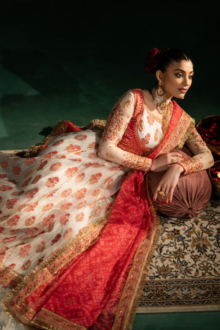 Maria Osama Khan - Noor-e-Jashan - Ivory - organza - 4 Piece