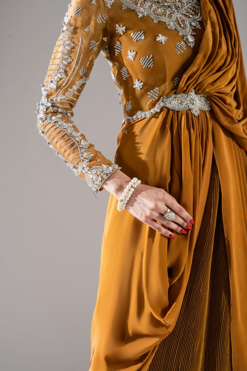 Maria Osama Khan - Orion - Beige - Grip & Organza - 2 Piece