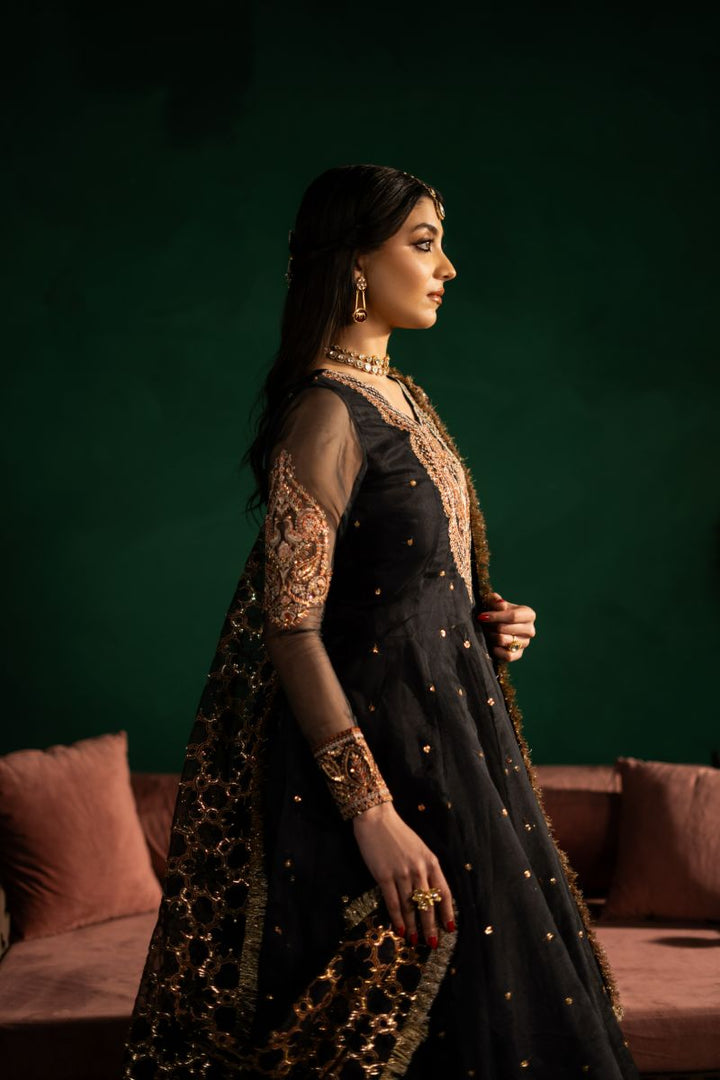 Maria Osama Khan - Sham-e-Jashan - Black - ORGANZA & Grip silk - 3 Piece