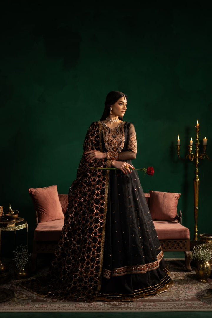 Maria Osama Khan - Sham-e-Jashan - Black - ORGANZA & Grip silk - 3 Piece