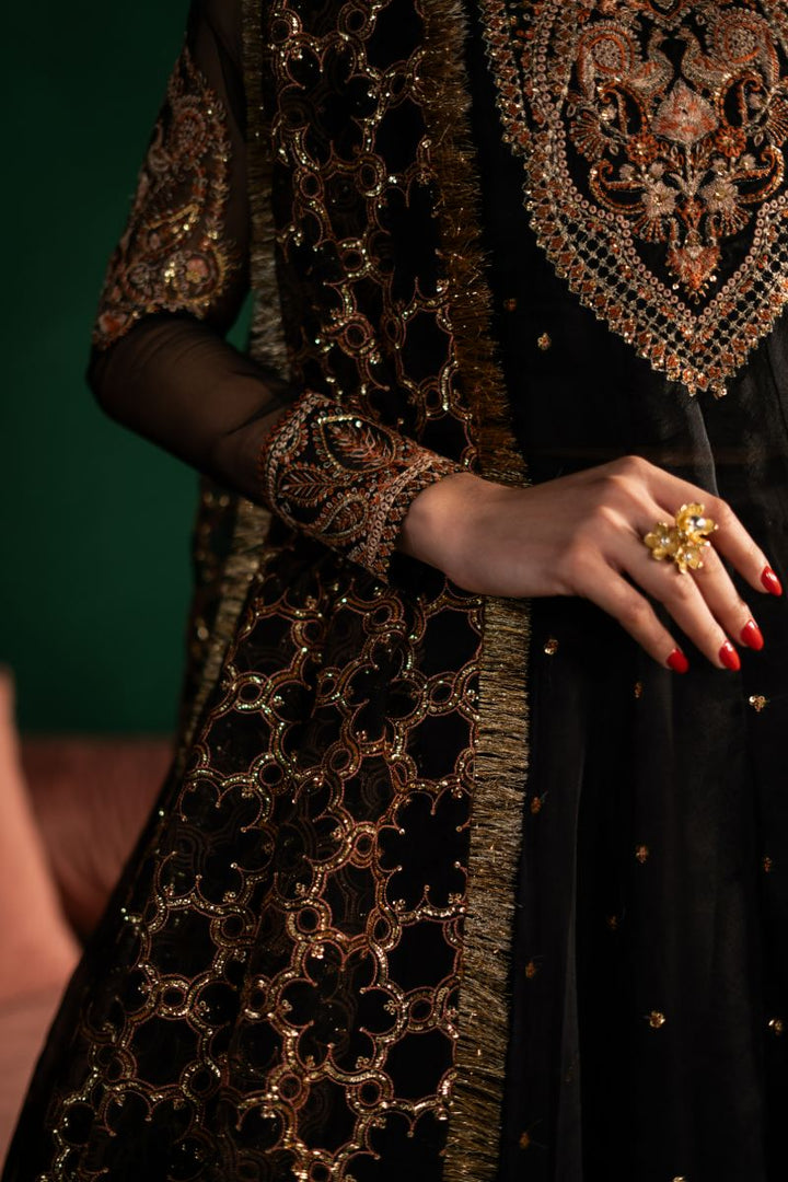 Maria Osama Khan - Sham-e-Jashan - Black - ORGANZA & Grip silk - 3 Piece