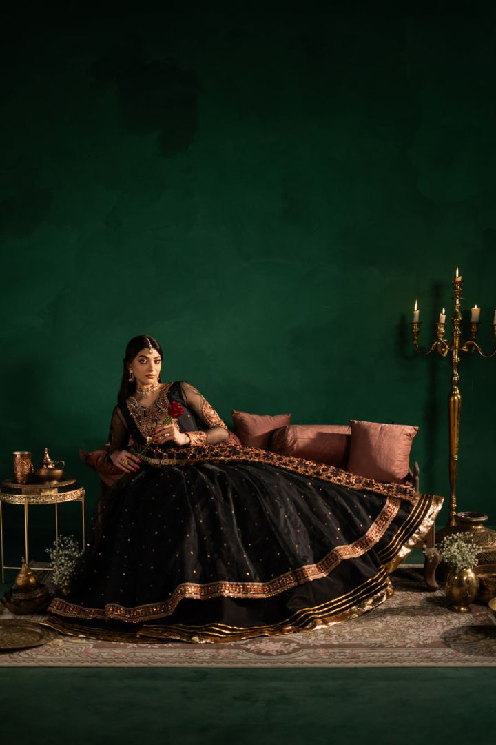 Maria Osama Khan - Sham-e-Jashan - Black - ORGANZA & Grip silk - 3 Piece