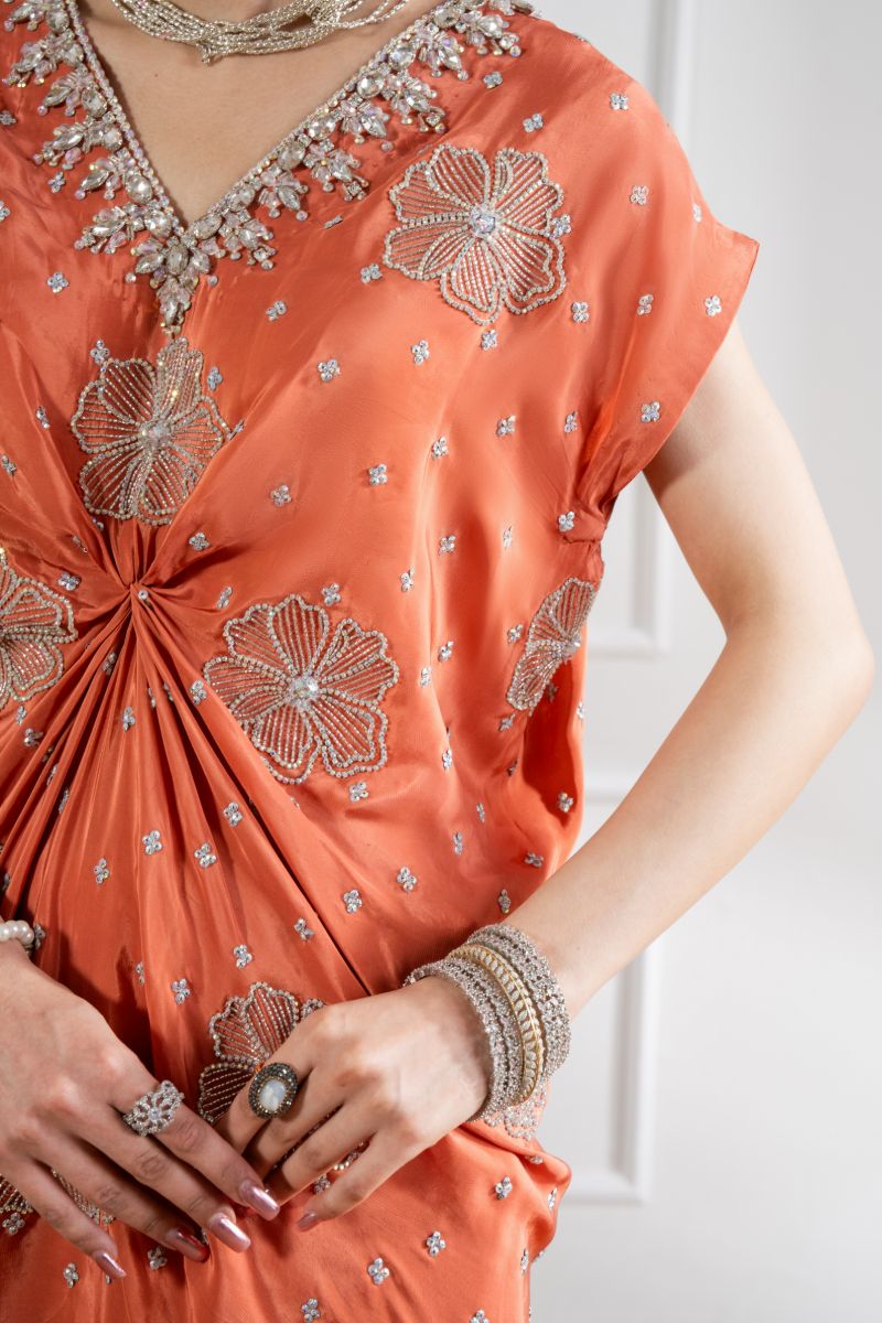 Maria Osama Khan - Stella - Orange - Grip & Korean - 2 Piece