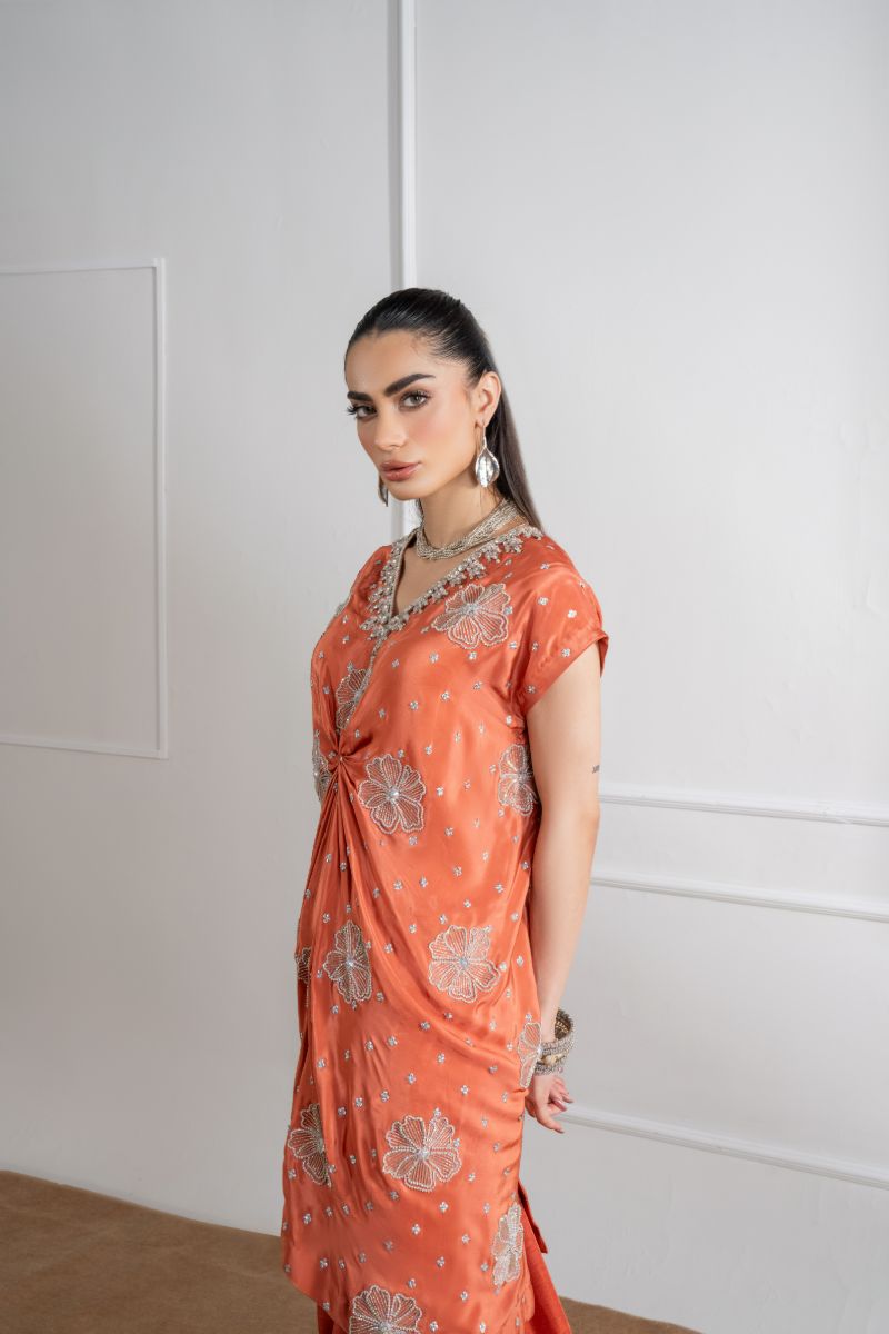 Maria Osama Khan - Stella - Orange - Grip & Korean - 2 Piece