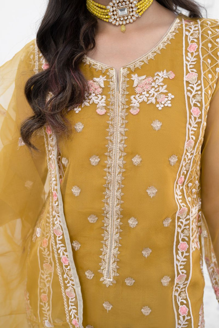 Laleen - Mehak Organza Suit For Women - Mustrad - 3 Piece