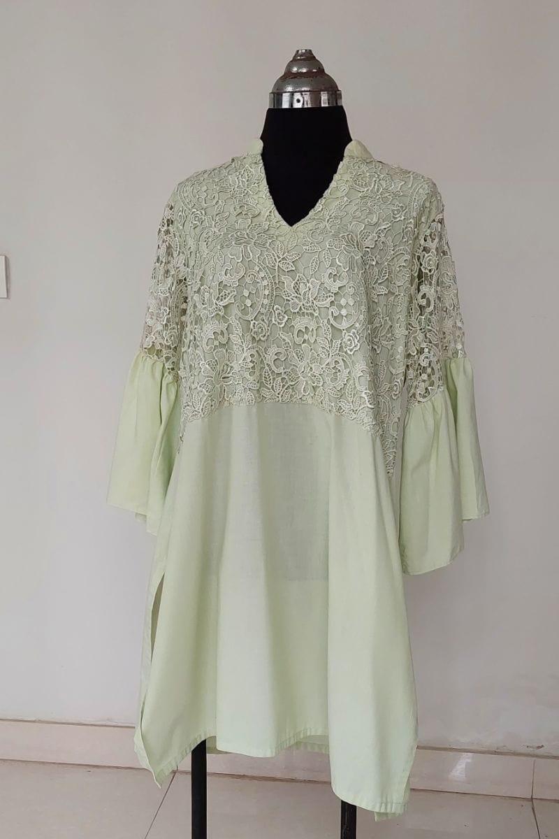 Mehr  - RE 09 - Tunic -  Mint Green - Pure Cotton - 1 Piece