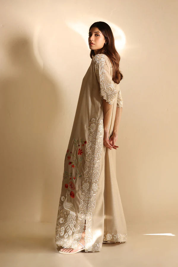 Sania Maskatiya - Mehr - Khaddi Silk - Sand - 1 Piece