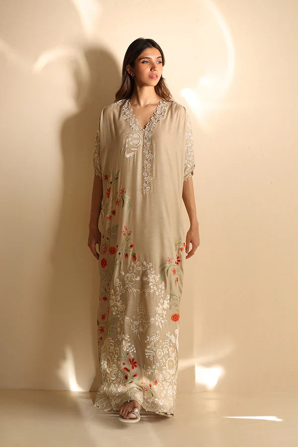 Sania Maskatiya - Mehr - Khaddi Silk - Sand - 1 Piece