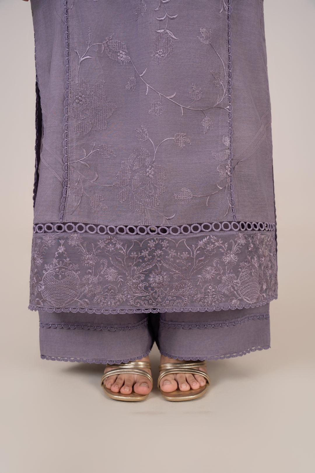 Laleen - Mehwar Cotton Silk Suit For Women - Purple - 3 Piece