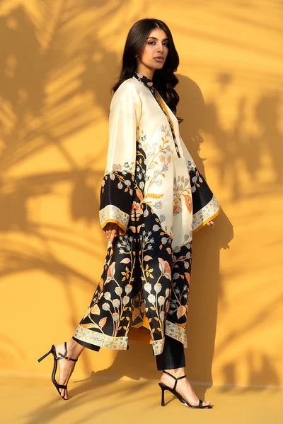 Sania Maskatiya - Mida Raw Silk Suit For Women - Ebony - 2 Piece