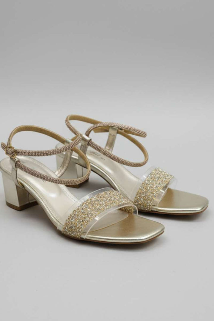 Milli Shoes - Block Heel Sandal For Women - Gold