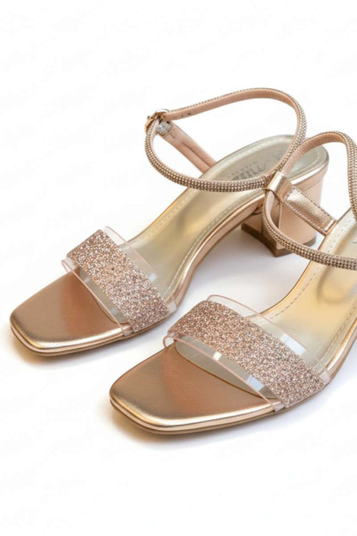 Milli Shoes - Block Heel Sandal For Women - Rose Gold