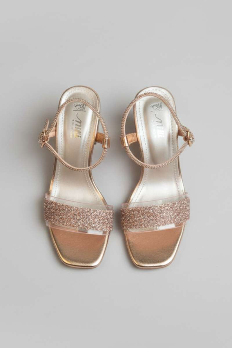 Milli Shoes - Block Heel Sandal For Women - Rose Gold