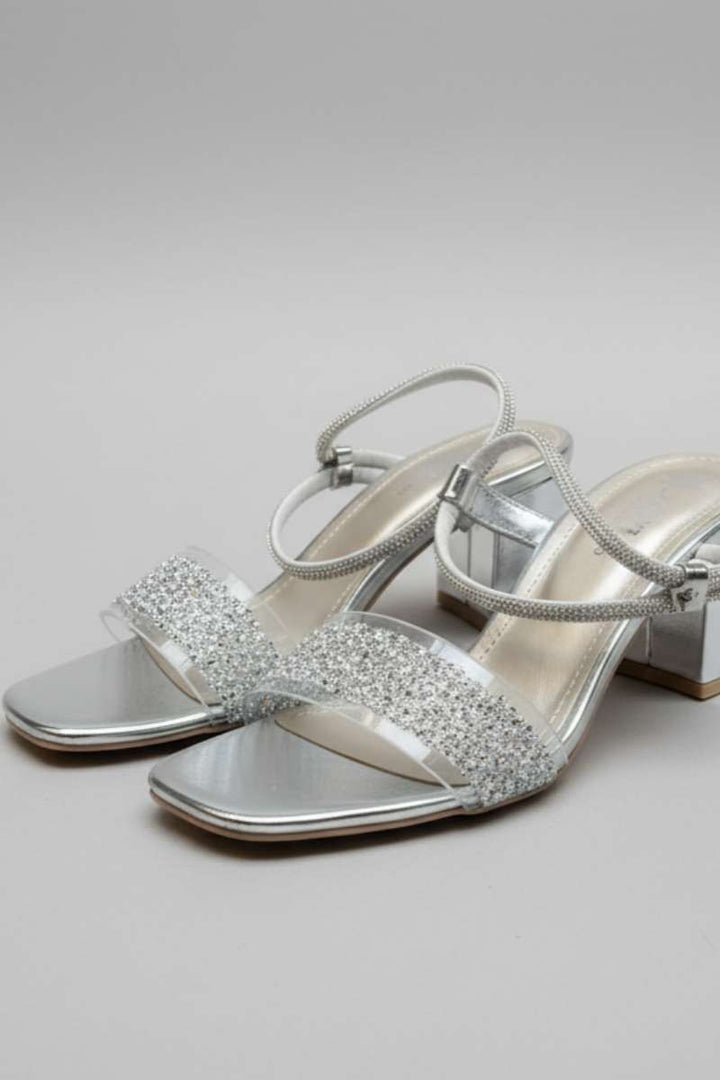 Milli Shoes - Block Heel Sandal For Women - Silver