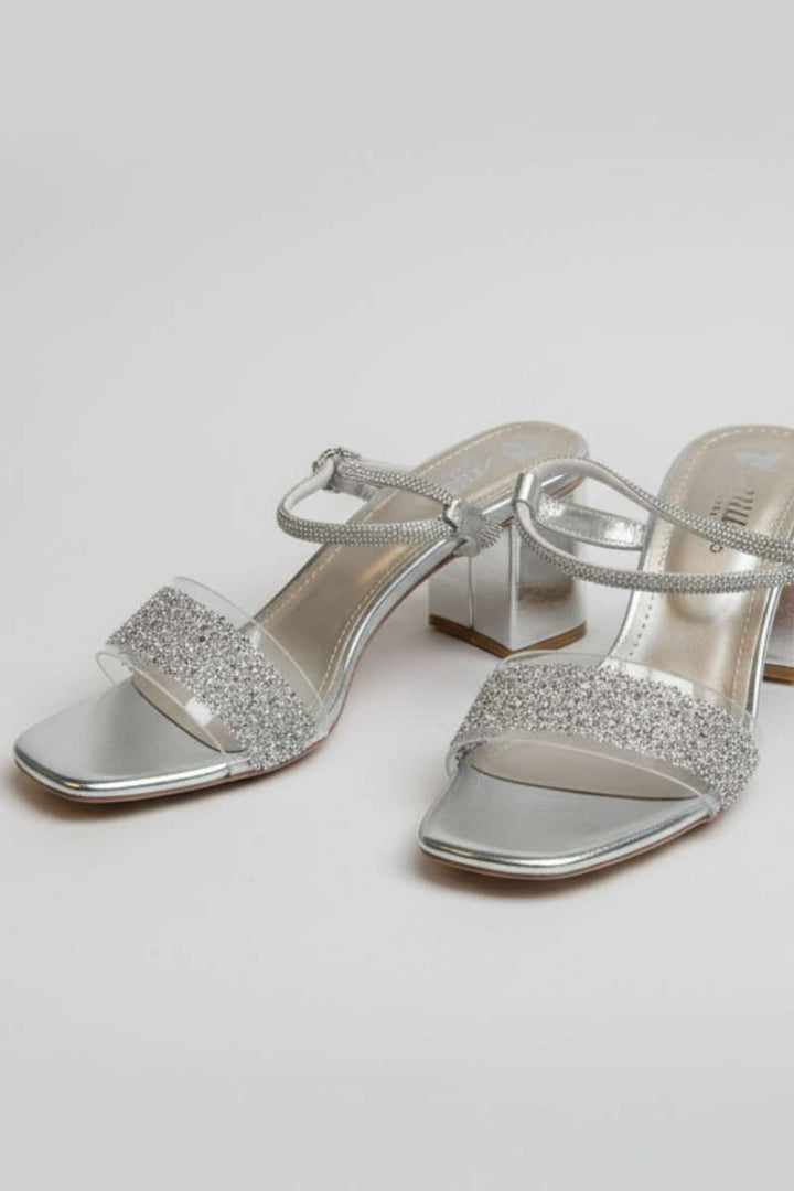 Milli Shoes - Block Heel Sandal For Women - Silver