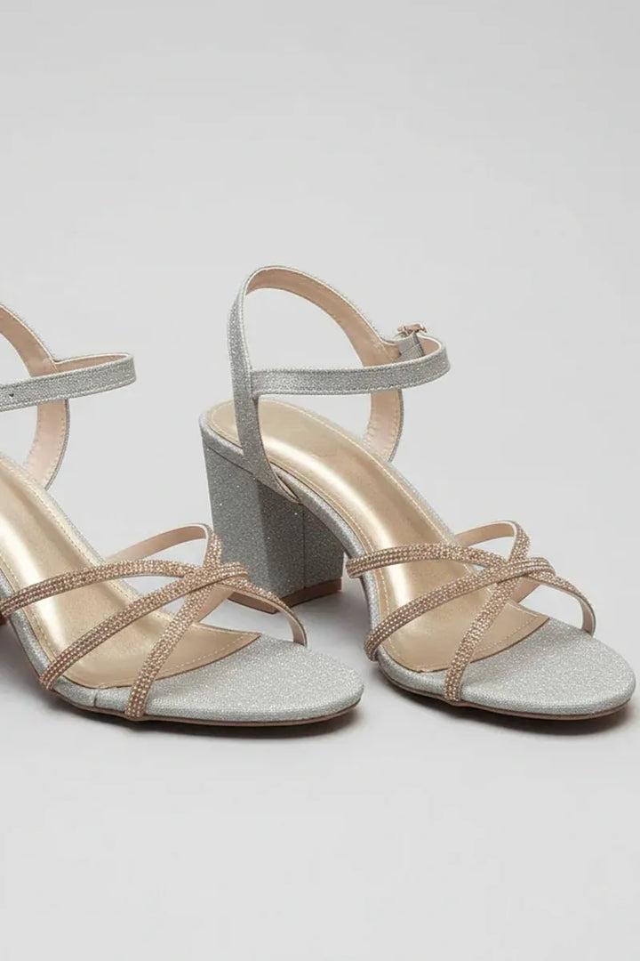 Milli Shoes - Block Heel Sandals For Women - Golden