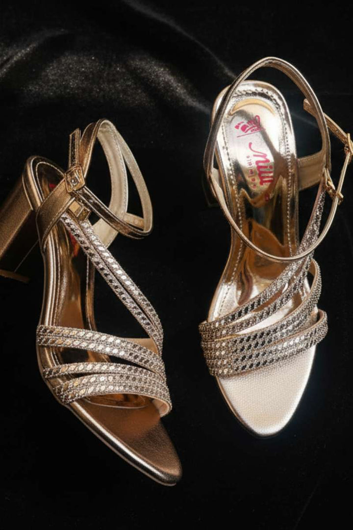 Milli Shoes - Fancy High Heels Sandals For Women - Rose Gold
