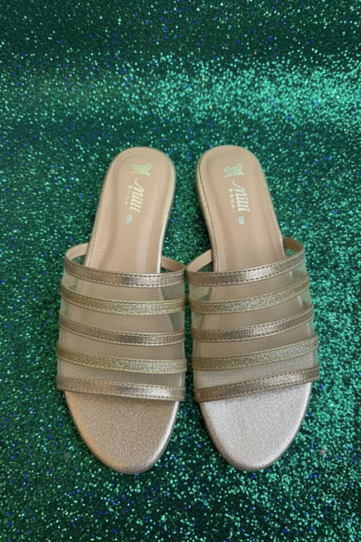 Milli Shoes - Fancy Slides For Women - White Gold