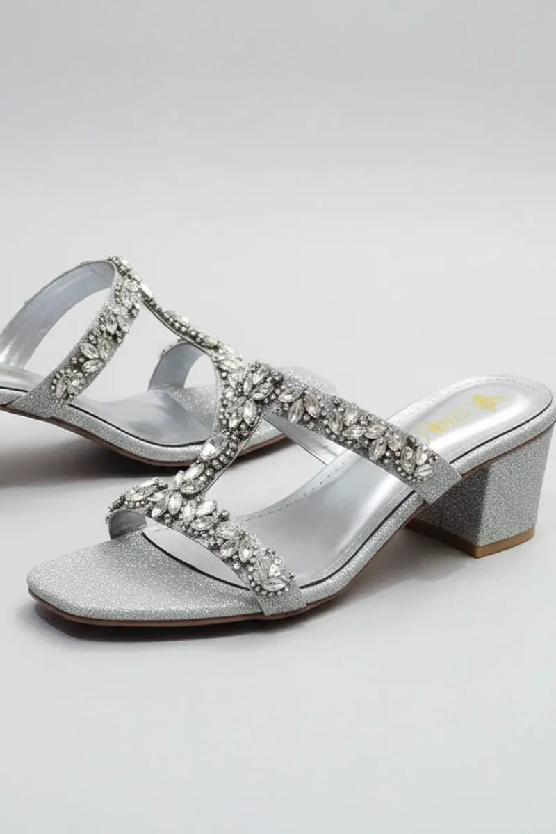 Milli Shoes - Formal Slides For Women - Silver