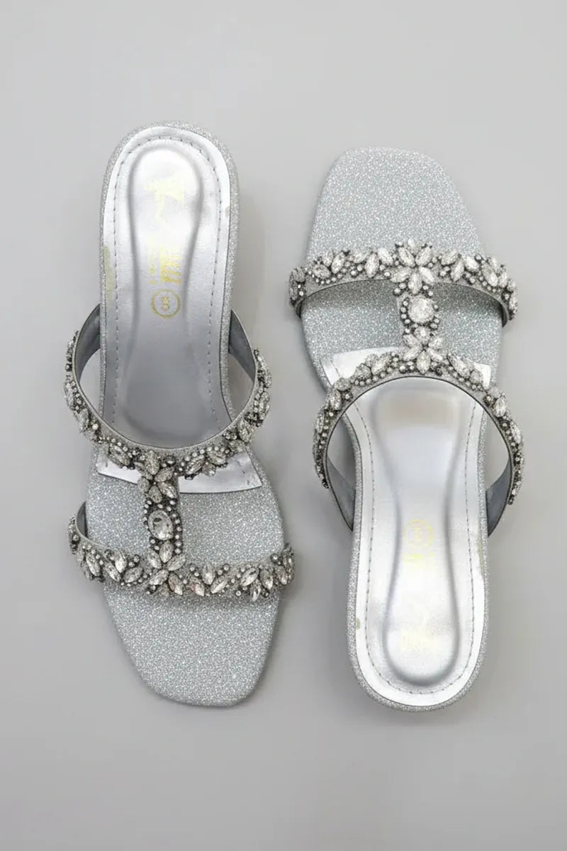 Milli Shoes - Formal Slides For Women - Silver