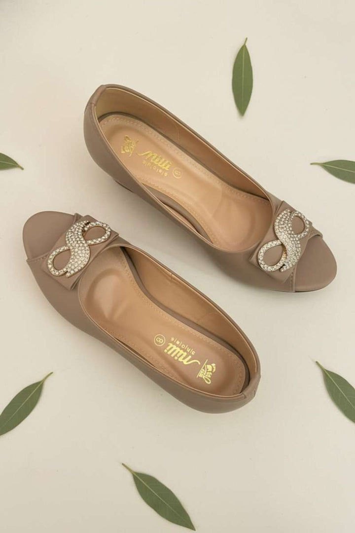 Milli Shoes - Peep Toe Wedge Heel - Beige