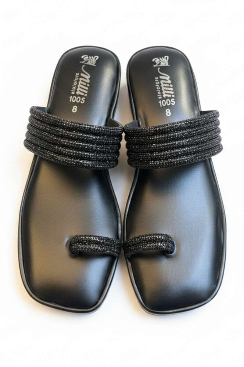 Milli Shoes - Platform Heel Kohlapuri For Women - Black