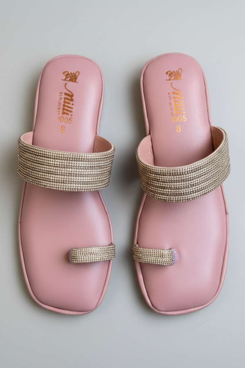 Milli Shoes - Platform Heel Kohlapuri For Women - Pink