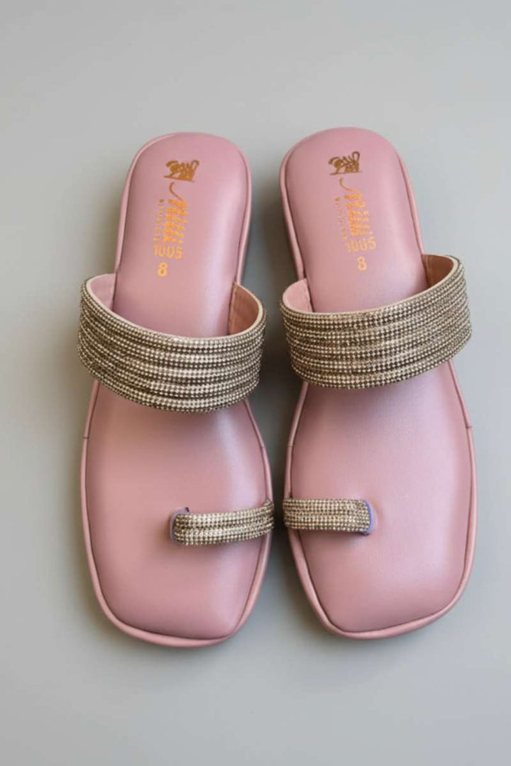 Milli Shoes - Platform Heel Kohlapuri For Women - Pink