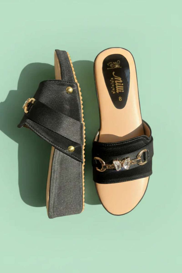 Milli Shoes - Platform Heel Slides For Women - Black - Studio by TCS