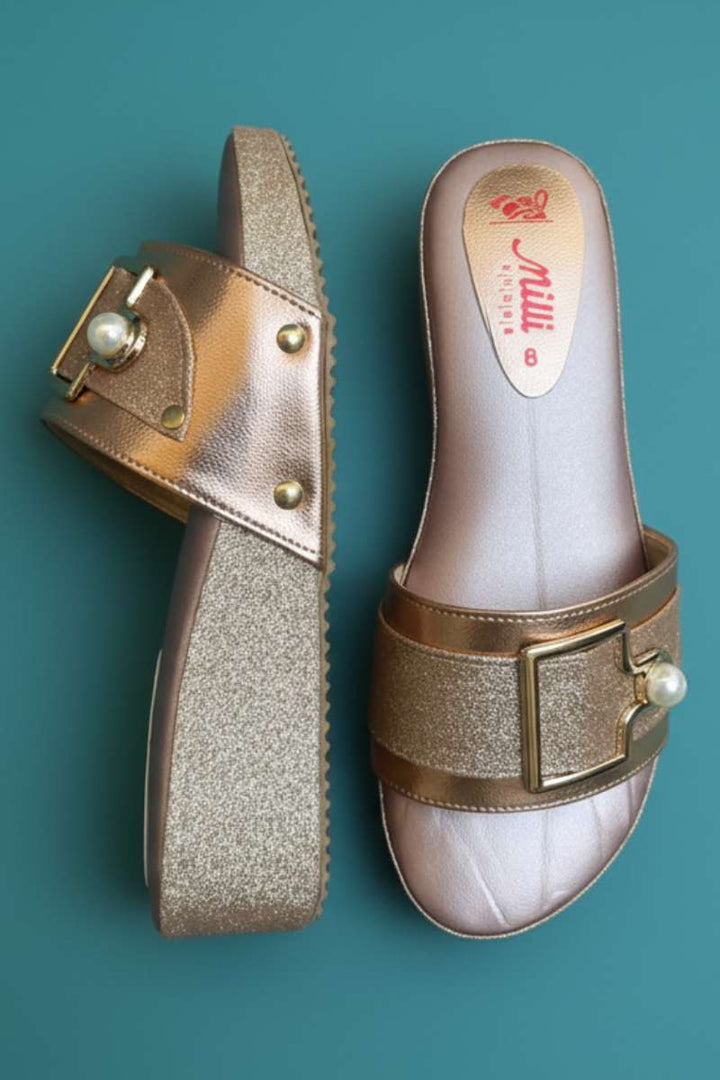 Milli Shoes - Platform Heels For Women - Golden