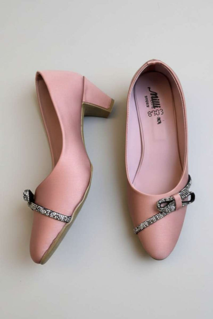 Milli Shoes - Satin Court Shoes For Women - Dusty Rose