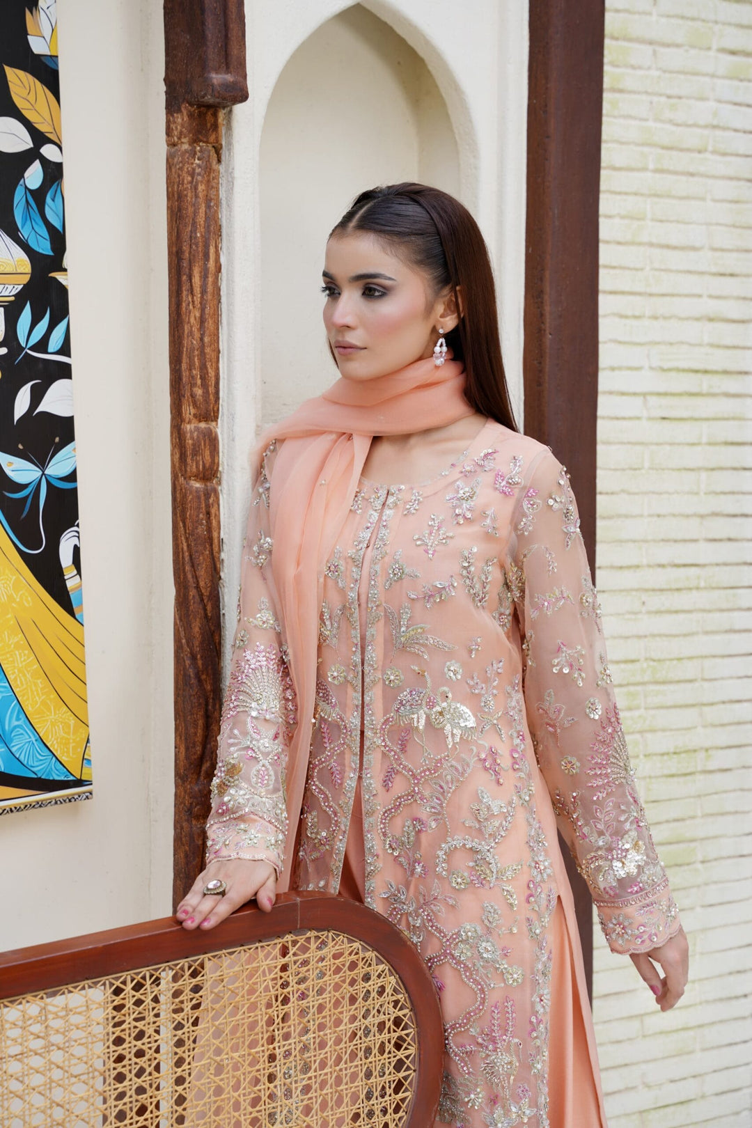 Mina Muse Bella Jacket Peach 3 Piece