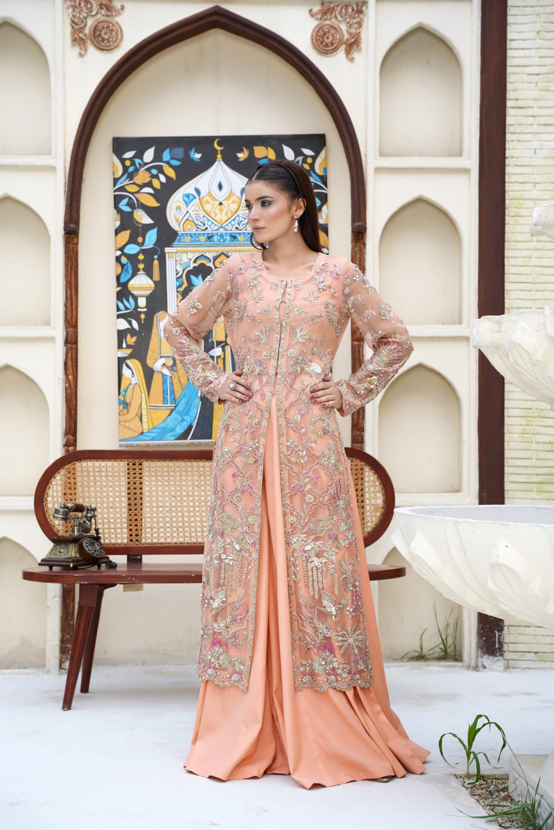 Mina Muse Bella Jacket Peach 3 Piece