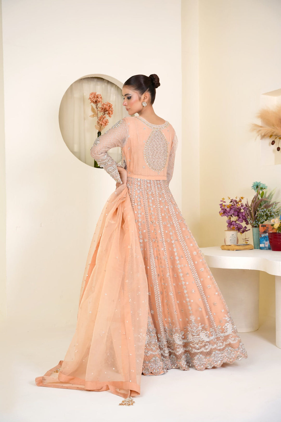 Mina Muse Ciao Lehnga choli / Sharara Peach 3 Piece