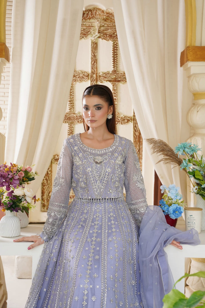 Mina Muse Luna Lehnga choli / Sharara Ice Blue 3 Piece