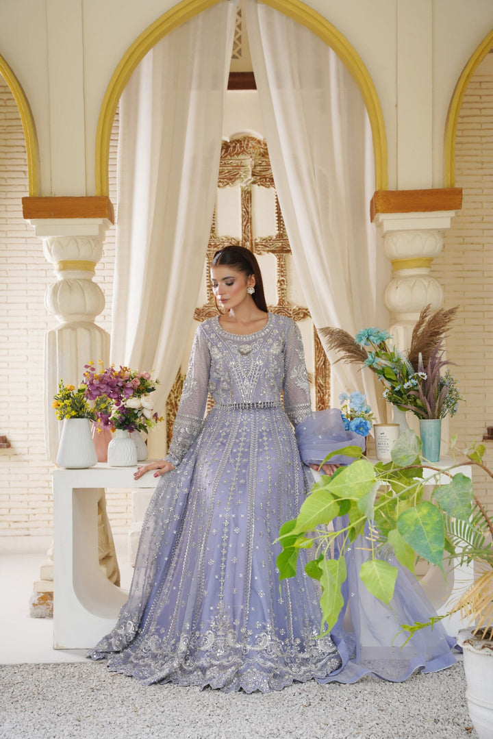 Mina Muse Luna Lehnga choli / Sharara Ice Blue 3 Piece