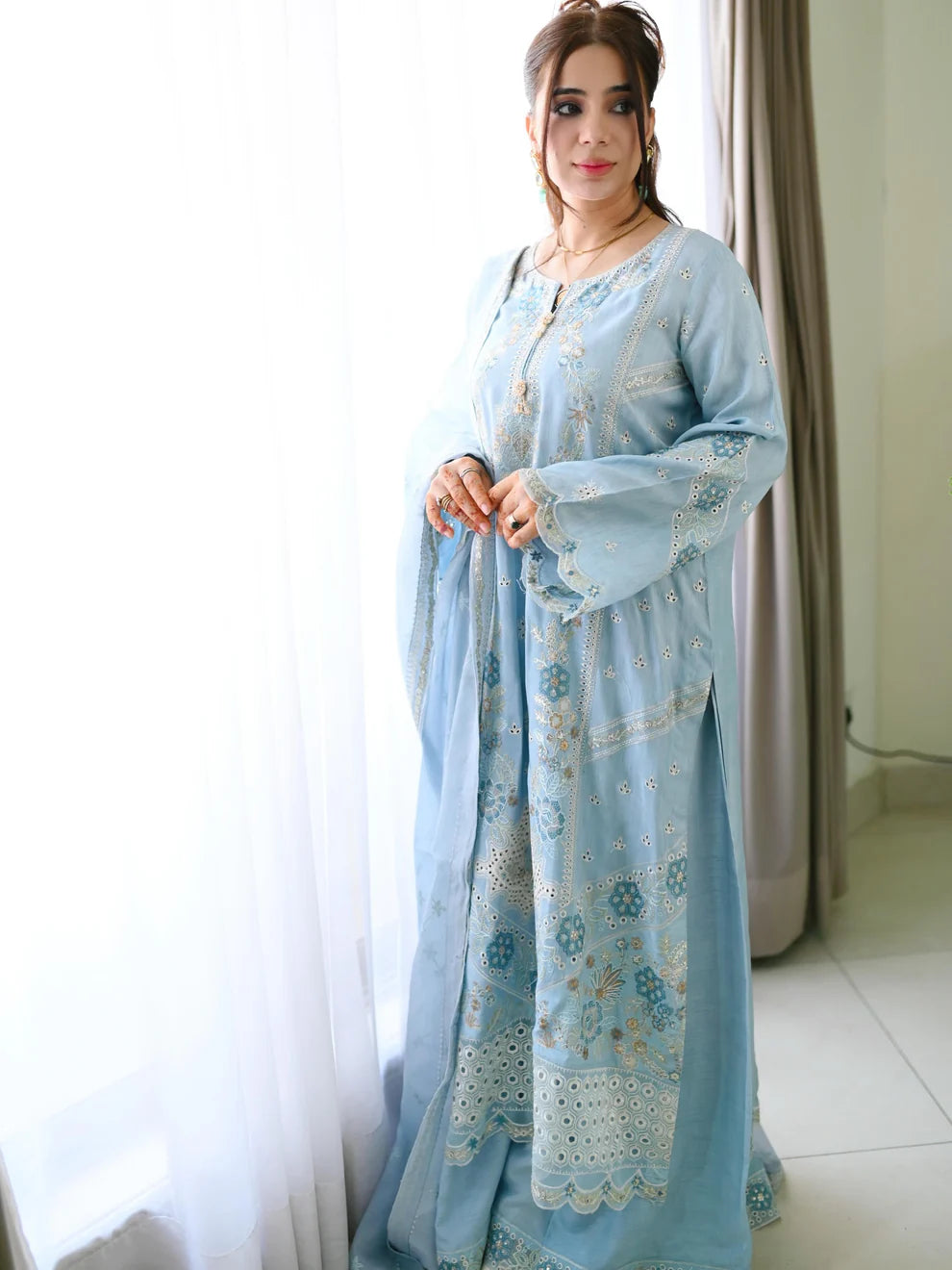 Mina Muse Meher Suit Blue 3 Piece