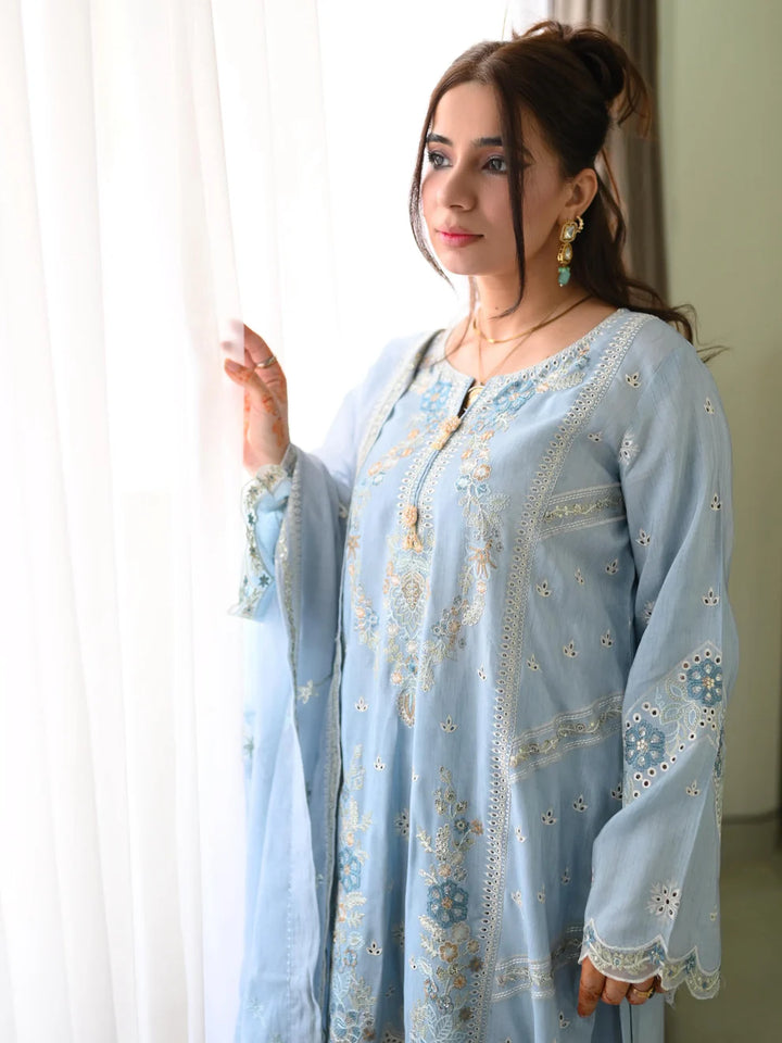 Mina Muse Meher Suit Blue 3 Piece