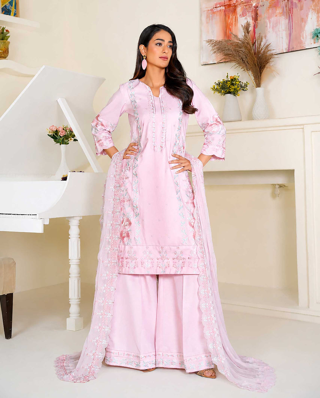 Mina Muse Rooh Suit Pink 3 Piece