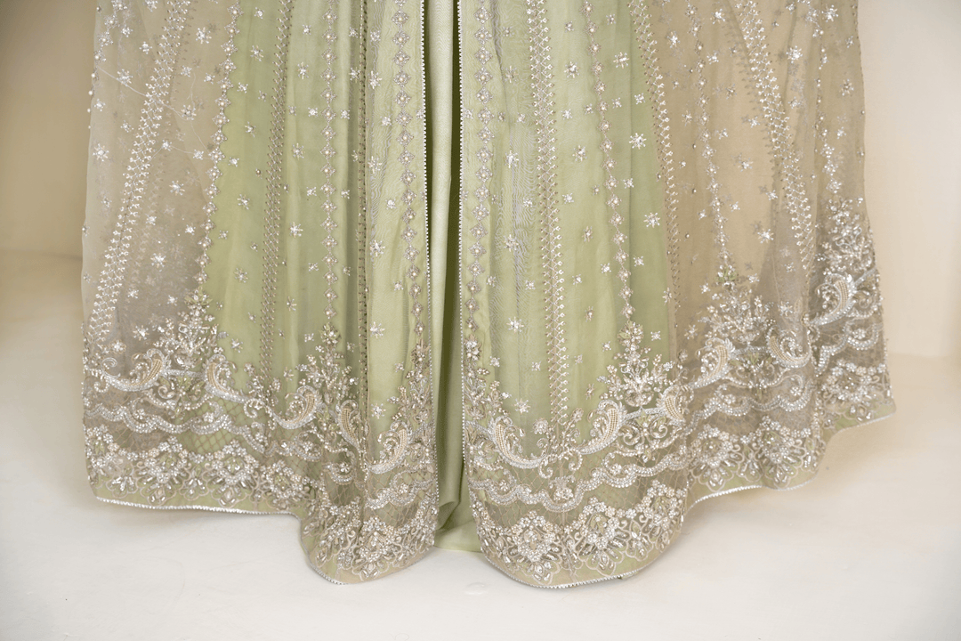 Mina Muse Zuri Pishwas Mint Green 3 Piece