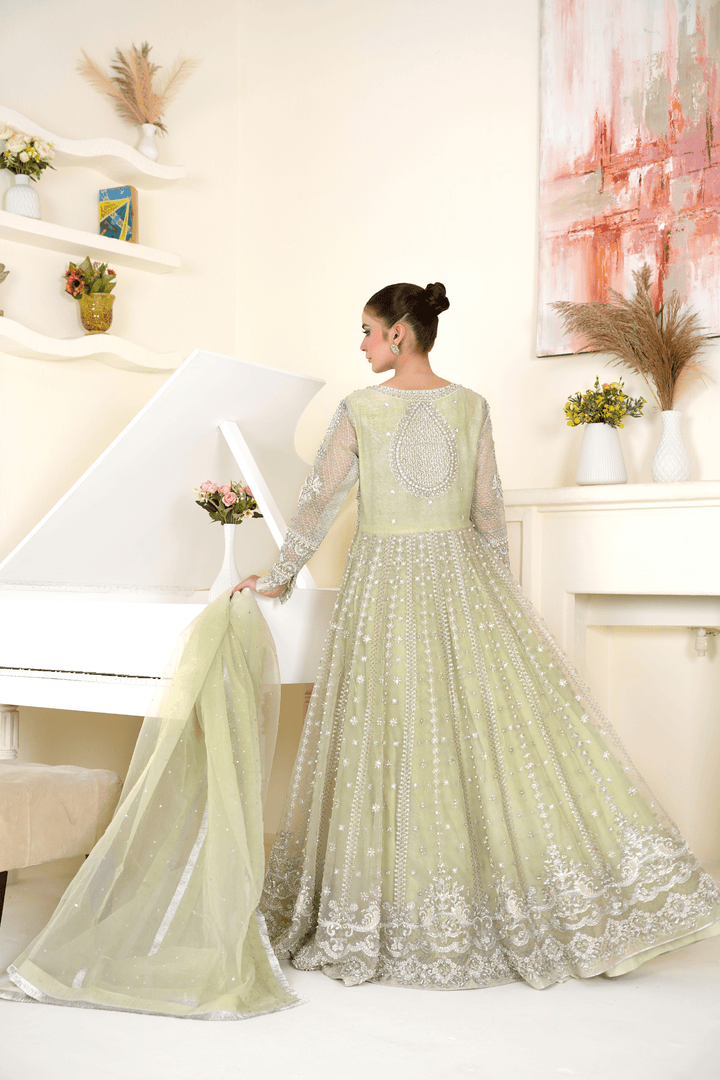 Mina Muse Zuri Pishwas Mint Green 3 Piece