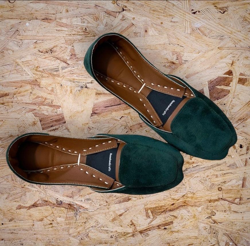 Hemo Handicraft Mint Green Loafers
