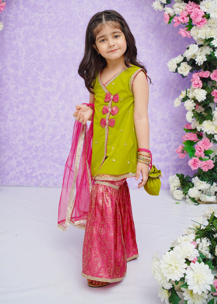 Modest 3 Piece Ethnic Wedding Dress Anghrakha Green