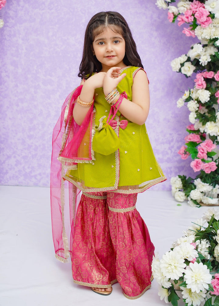 Modest 3 Piece Ethnic Wedding Dress Anghrakha Green