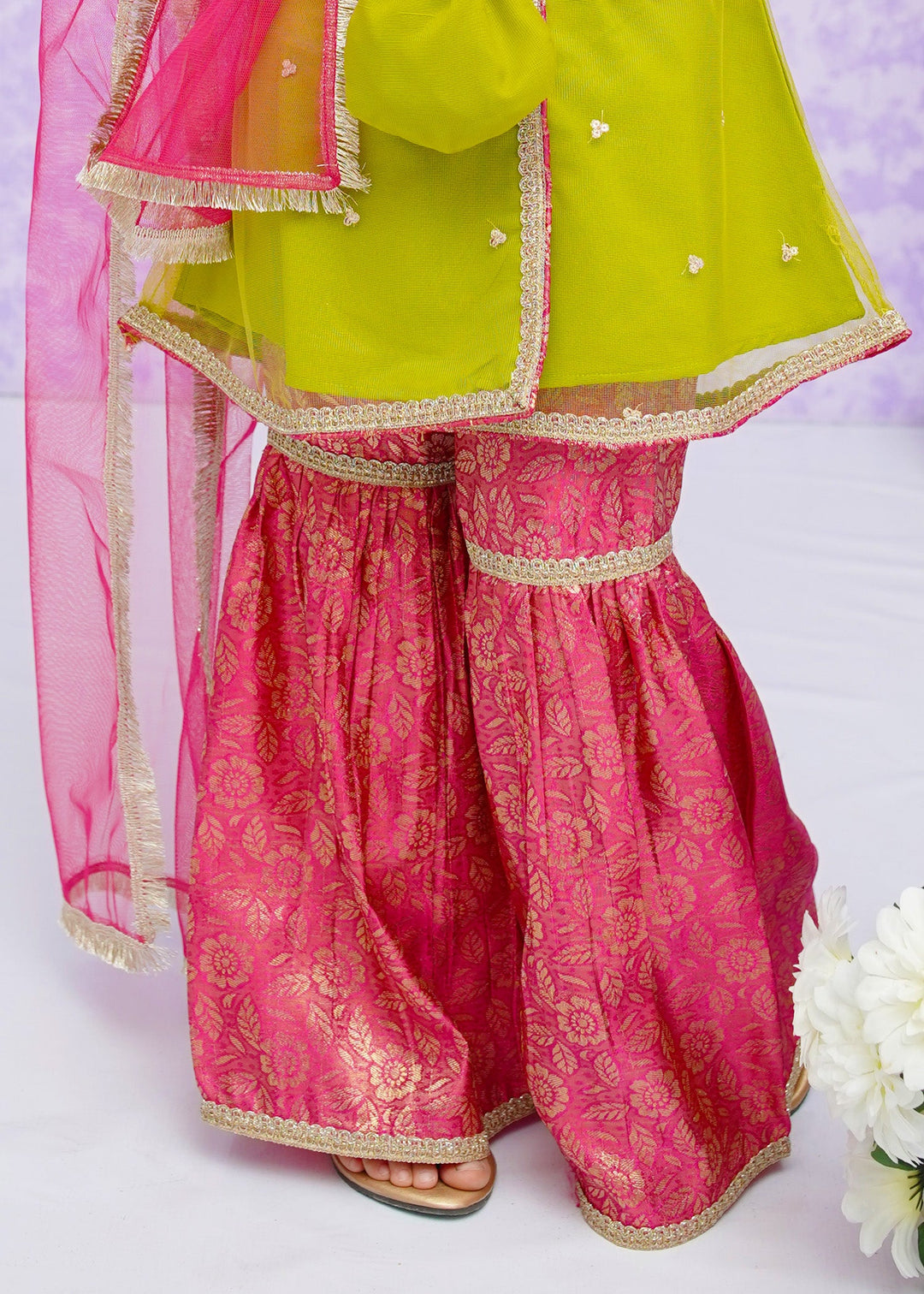 Modest 3 Piece Ethnic Wedding Dress Anghrakha Green