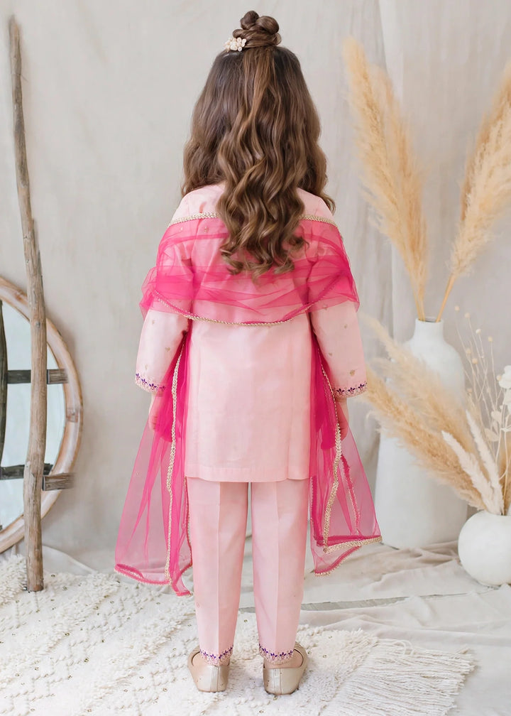 Modest Cotton Lawn Embroidered Gharara Pink 3 Piece