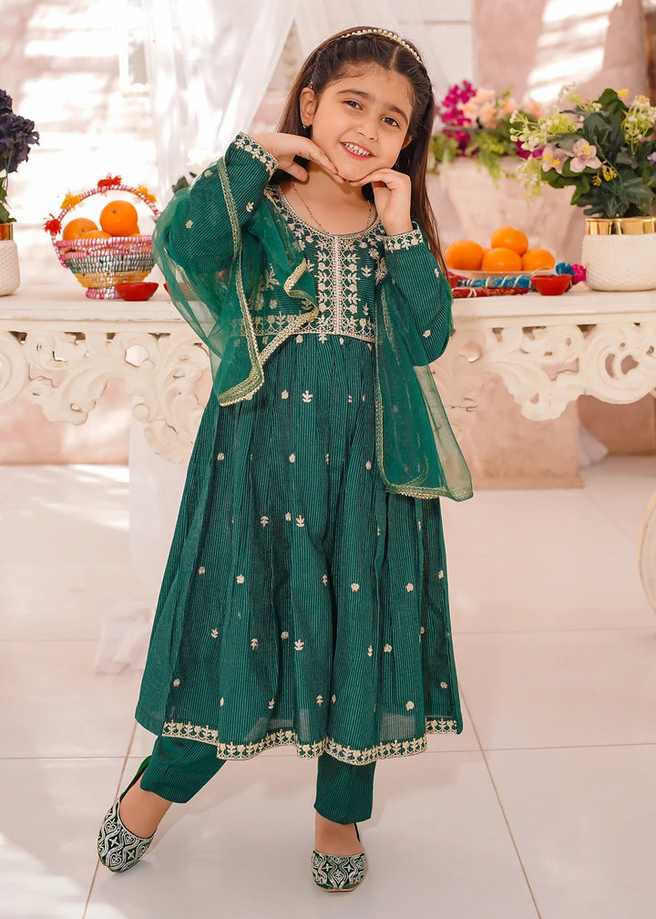 Modest - Cotton Lawn Embroidered Suit For Girl - Green - 3 Piece