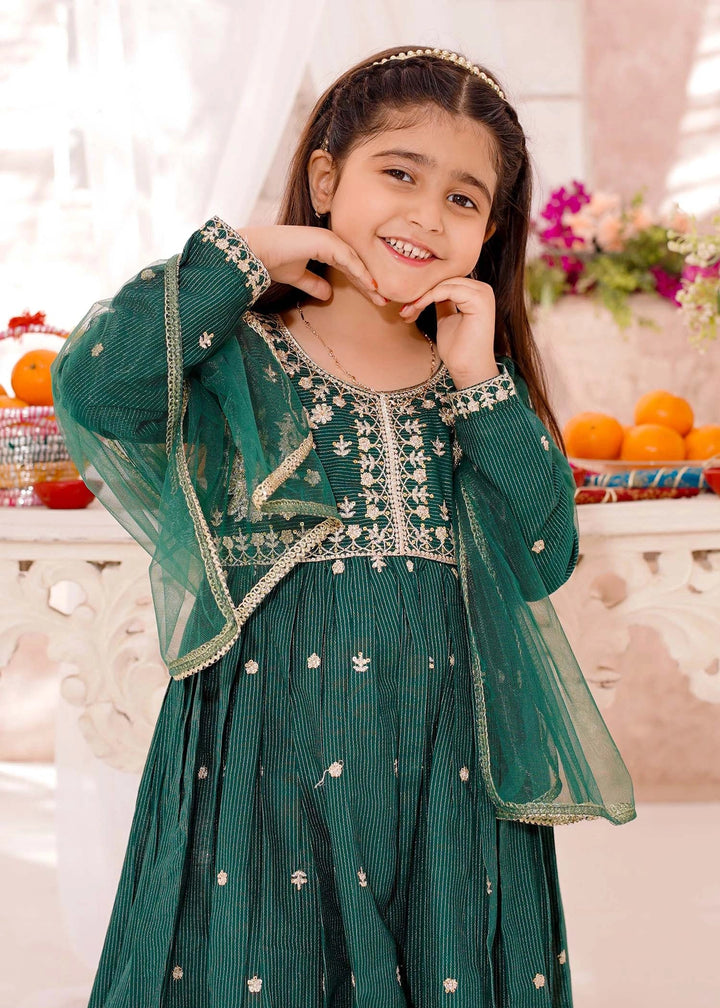 Modest - Cotton Lawn Embroidered Suit For Girl - Green - 3 Piece