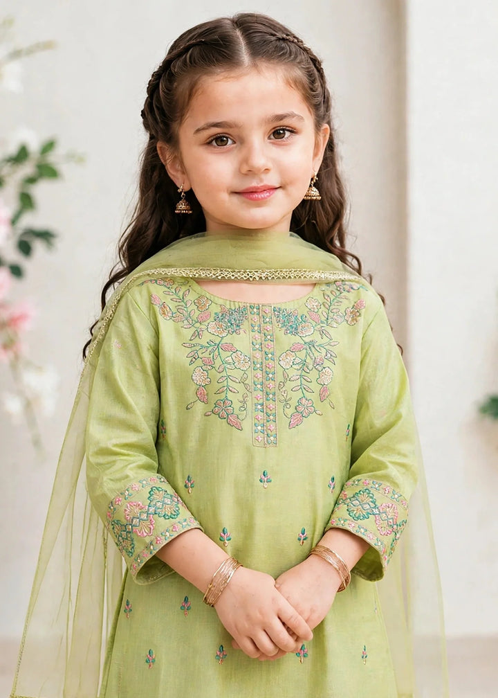 Modest Cotton Lawn Embroidered Suit Green 3 Piece