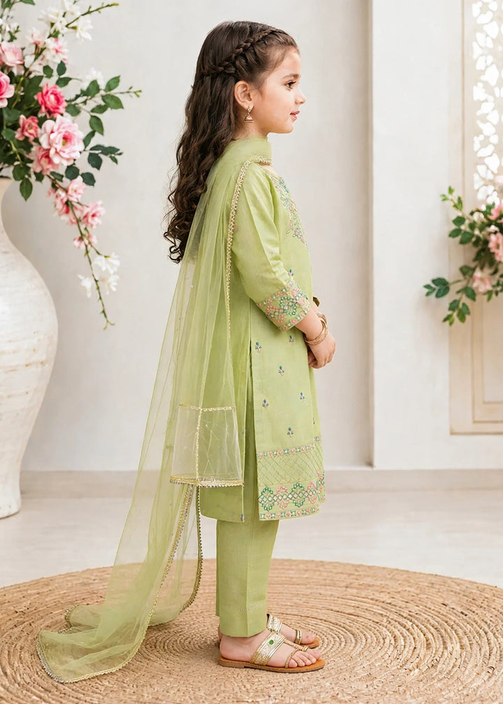 Modest Cotton Lawn Embroidered Suit Green 3 Piece